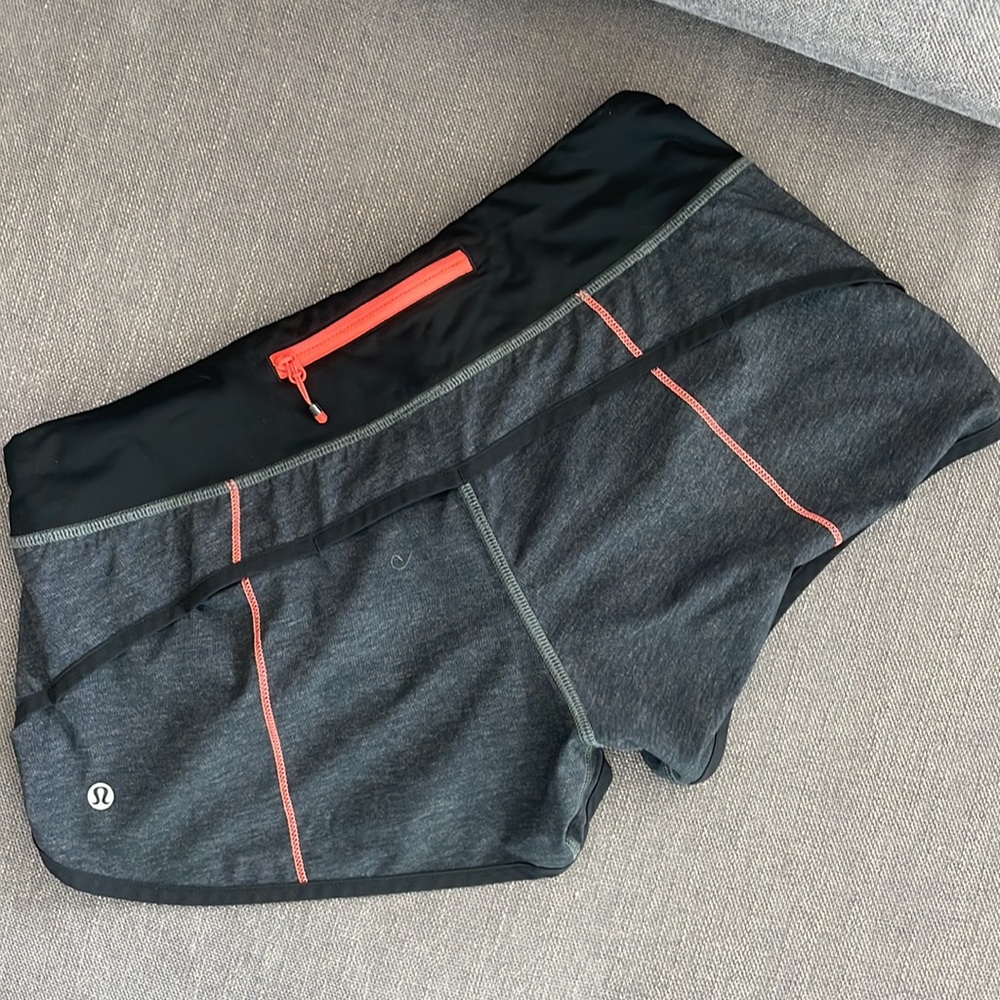 Worn ONCE - lululemon grey black pink athletic Shorts